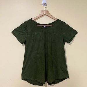 CHARMING CHARLIE Suede Olive Green Shirt, Size Small